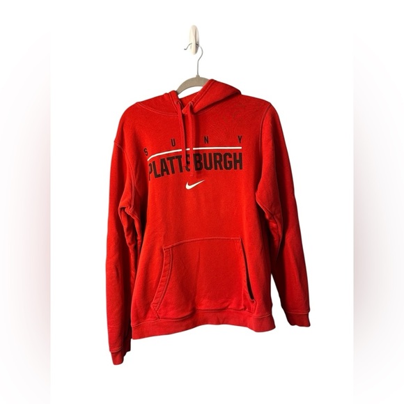 Nike SUNY Plattsburgh Red Hoodie Sweatshirt Medium - Picture 1 of 7